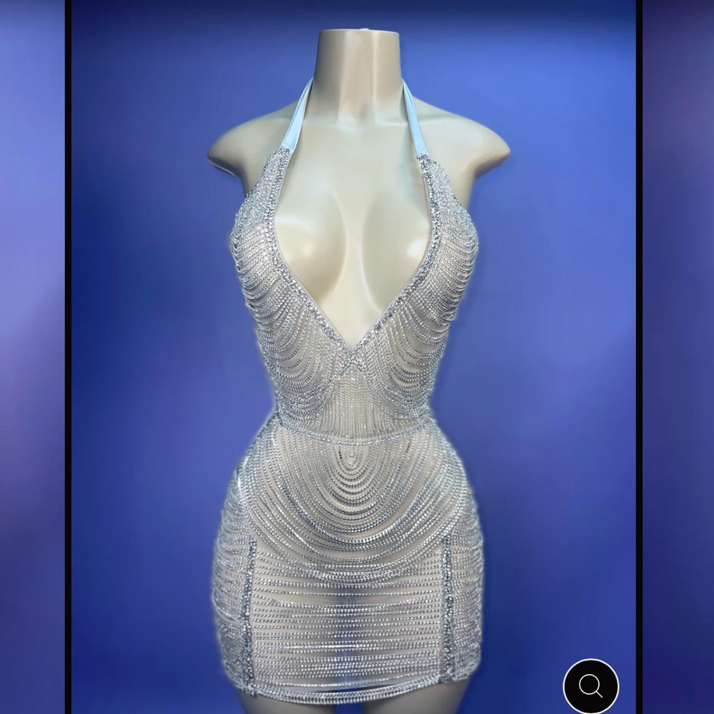 AGATHA DIAMOND HALTER DRESS